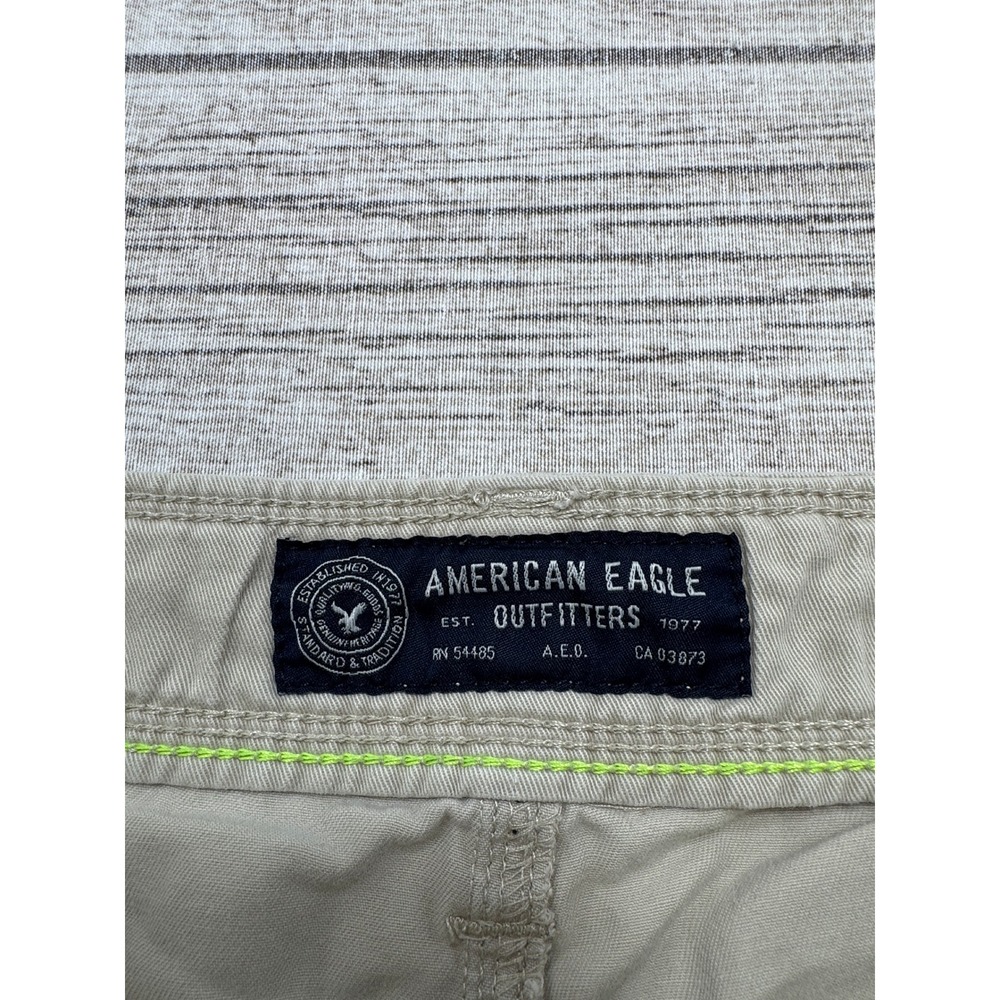 American Eagle Cargo Shorts Men's 30 Beige Relaxed Fit Cotton Hiking Workwear - Picture 7 of 9